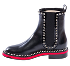 Louboutin Black Leather Stud Detail Chelsea Boots