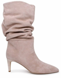 Slouchy Beige Suede Boots