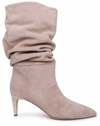 Slouchy Beige Suede Boots