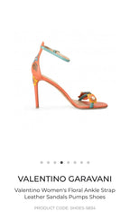 Floral Embellished Leather Sandals