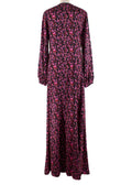 WtR Black Satin Ditzy Floral Maxi Dress