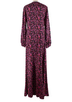 WtR Black Satin Ditzy Floral Maxi Dress