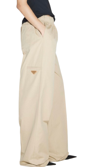 Prada Beige Cotton Wide Leg Pants