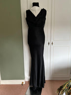 Alberta Ferretti Black Silk Maxi Dress