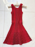 Red Knitted Skater Dress