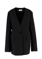 Issue Twelve Black Collarless Single Breasted Blazer
