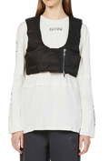 Cropped Black Zip Front Vest