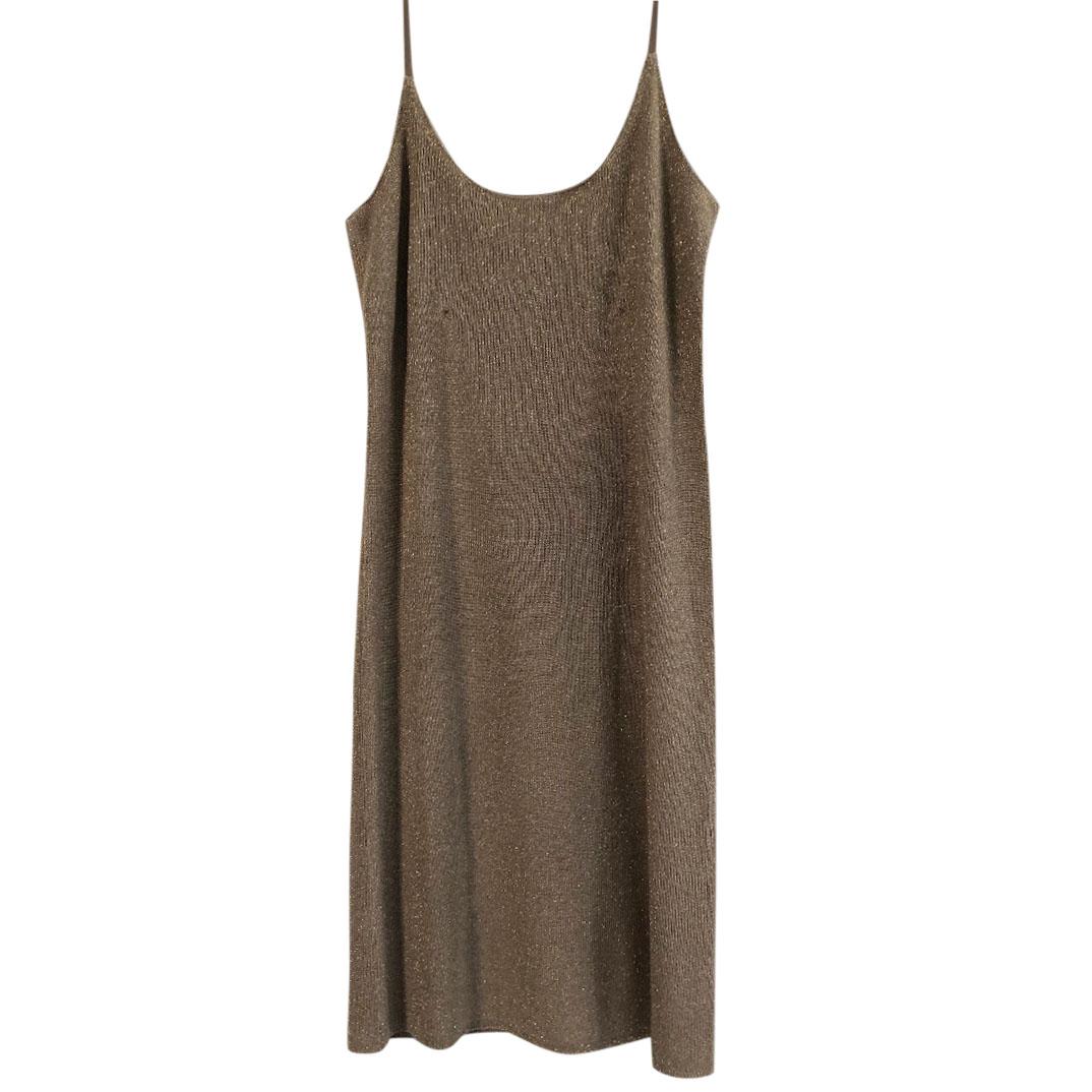 JOSEPH gold silk slip dress