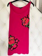 Stephen Sprouse pink cotton jersey rose print mini dress