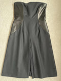 Yves Saint Laurent Vintage Black Leather Panelled Strapless Mini Dress