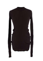 Bottega Veneta Dark Brown Long Sleeve Ribbed Top