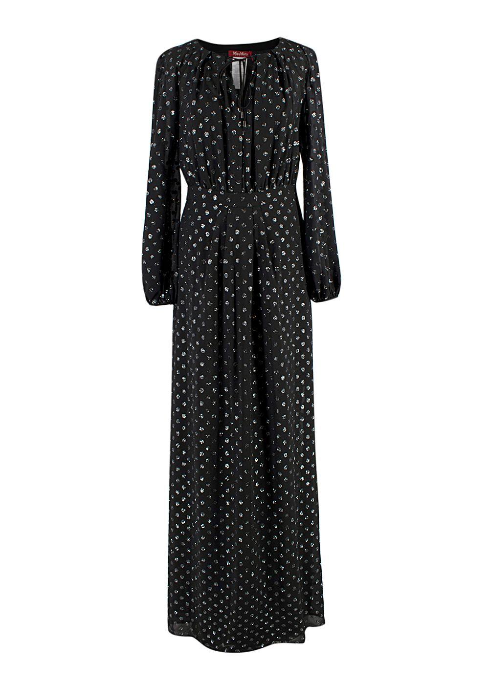 MaxMara Lidia Glitter-dotted Crepe Dress