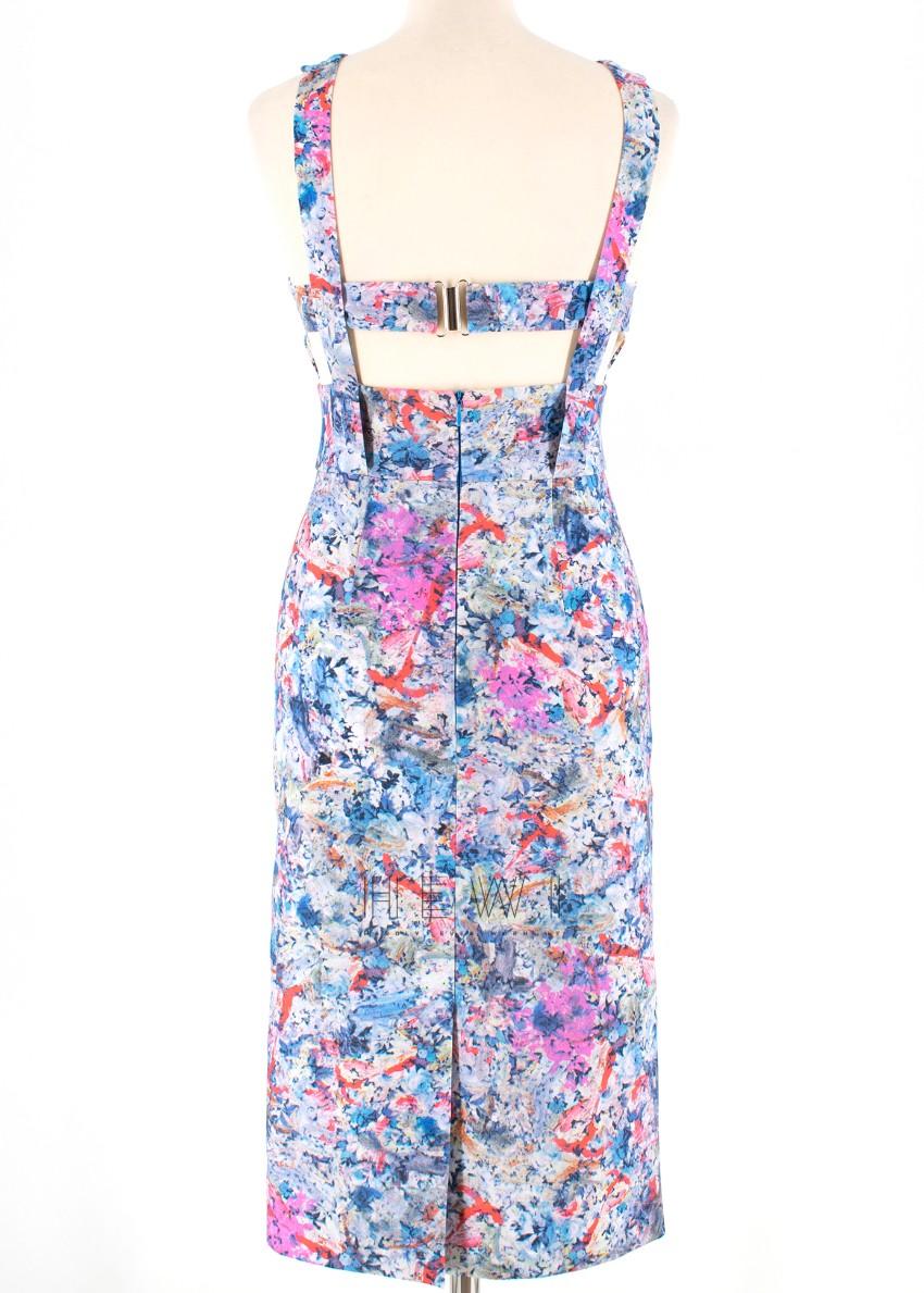 Erdem Floral Print Cut Out Midi Dress