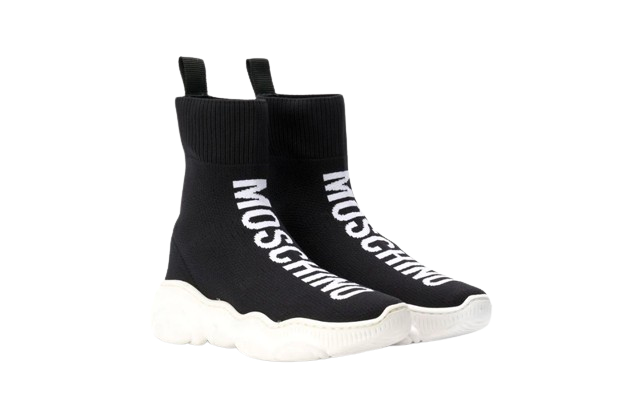 Moschino Kid's Black Sock Trainers