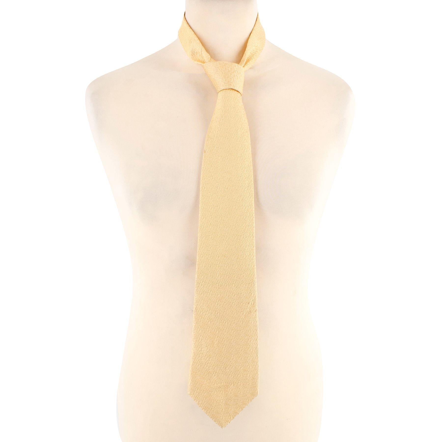 Gieves & Hawkes Yellow Textured Silk Tie