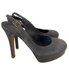 Gianvito Rossi Grey Suede Slingback Sandals