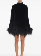 Taller Marmo Gina Feather-Trim Minidress