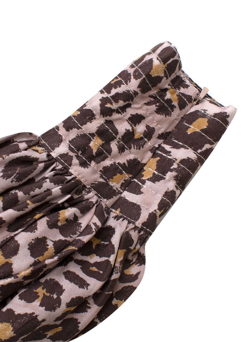 Zimmermann Leopard Print Silk Belted Midi Dress