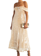 Self-Portrait Embellished Off-The-Shoulder Midi Dress