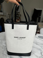 Saint Laurent Teddy Canvas Shopper Tote