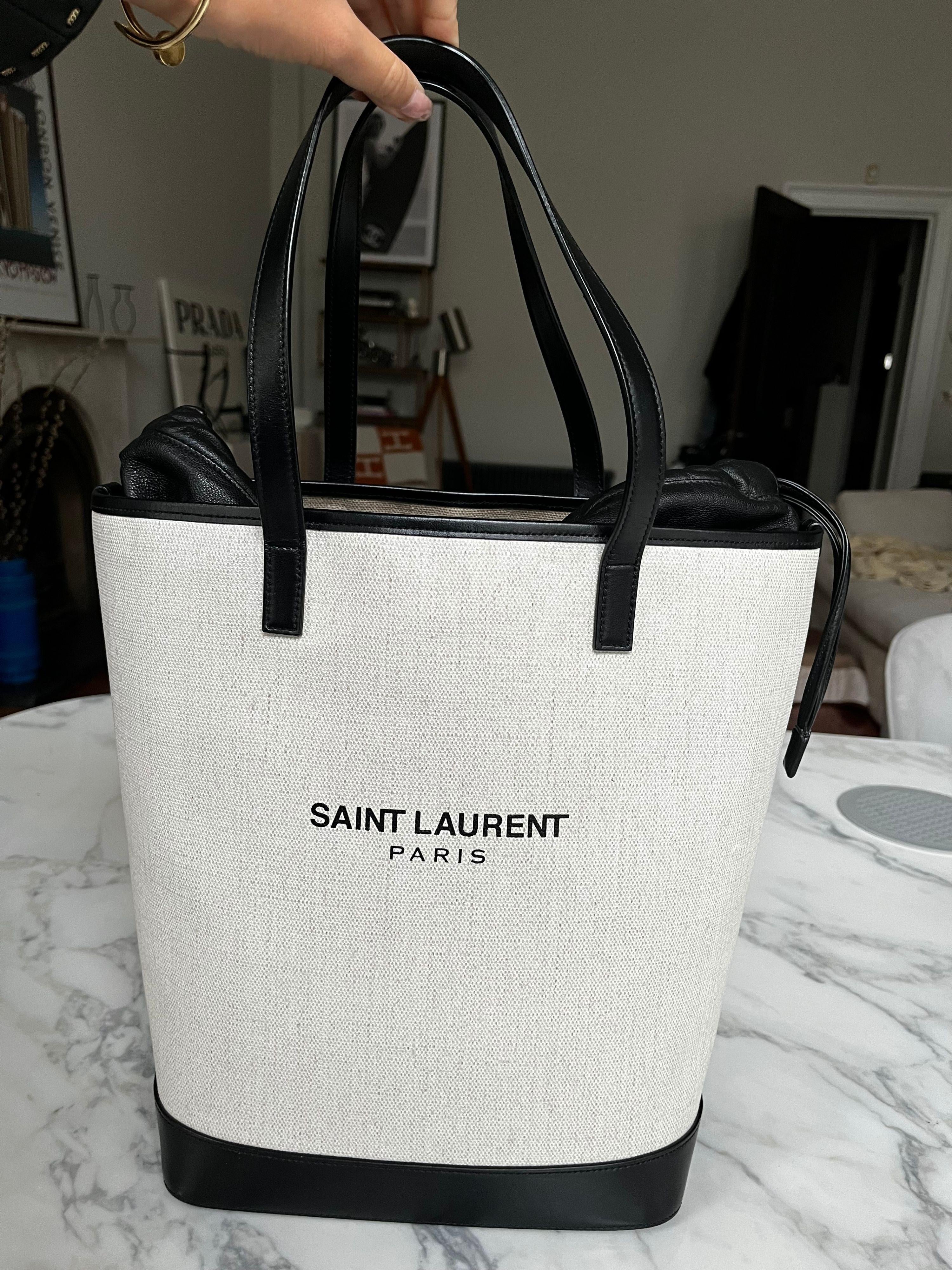 Saint Laurent Teddy Canvas Shopper Tote
