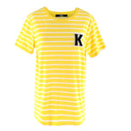 Karl Lagerfeld Yellow Cotton Striped Tshirt