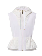 Louis Vuitton Cream Sleeveless Hooded Bi-Fabric Knit Jacket
