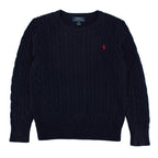 Polo Ralph Lauren Navy Cotton Cable Knit Sweater