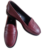 Tod's Dark Red Leather Loafers