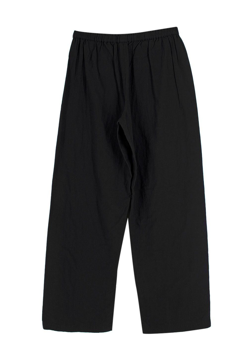 Shirin Guild Black Cotton Wide Leg Trousers
