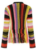 Chloe Multicoloured Fringe Stripe Macrame Sweater
