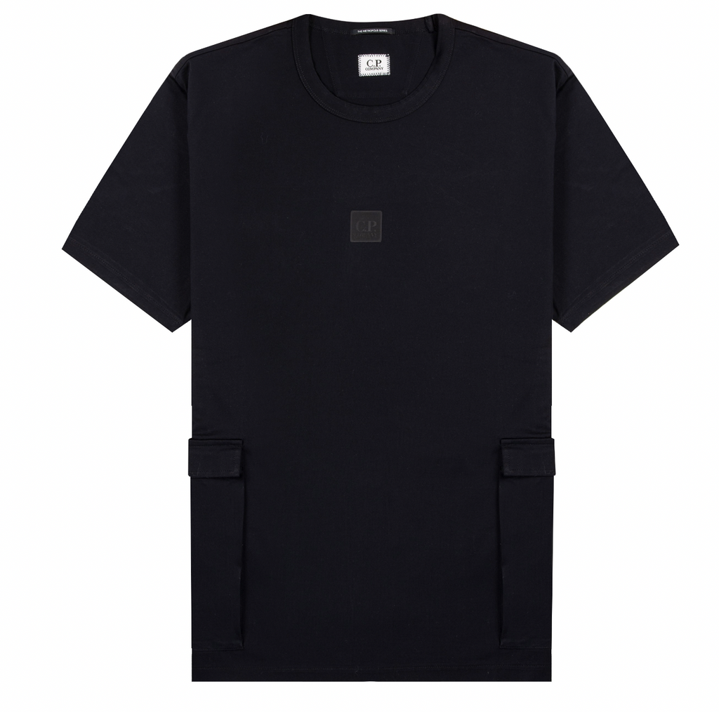 Metropolis Cargo Pocket Logo Black Cotton T-Shirt