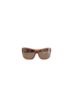 Brown clear acetate rectangle frame sunglasses