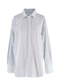 Frame Blue and White Pinstripe Shirt