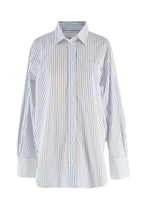 Frame Blue and White Pinstripe Shirt