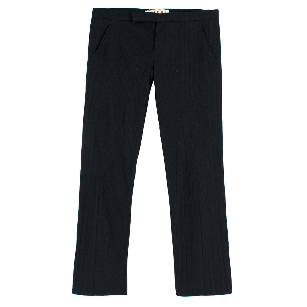 Marni Black Textured Tailored Trousers