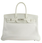 Hermes Birkin 35 Retourne in White Togo Leather with Palladium Hardware