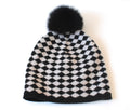 MaxMara Black and White Wool Bobble Hat