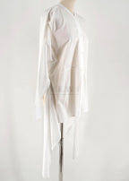 Tome White Tie Black Blouse