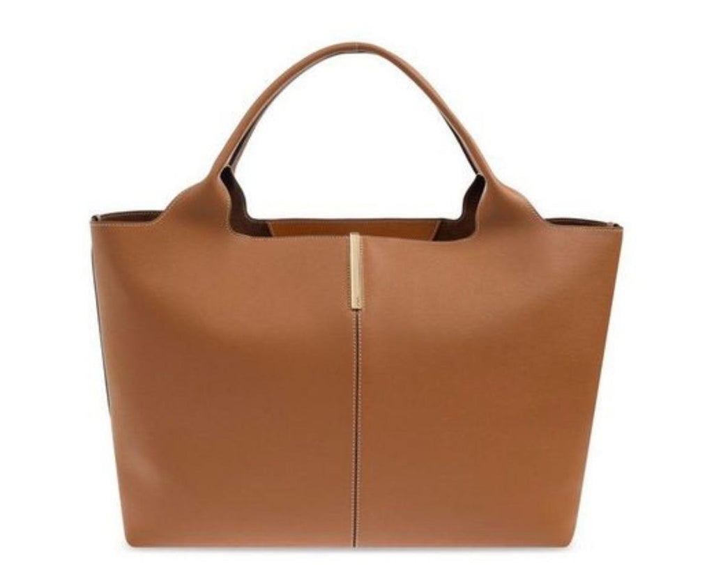 Tods Tan Leather Shopper Tote Bag