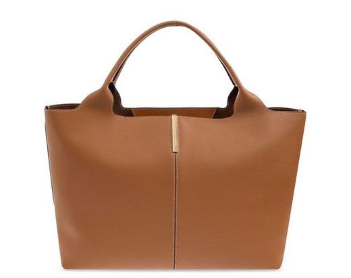Tods Tan Leather Shopper Tote Bag