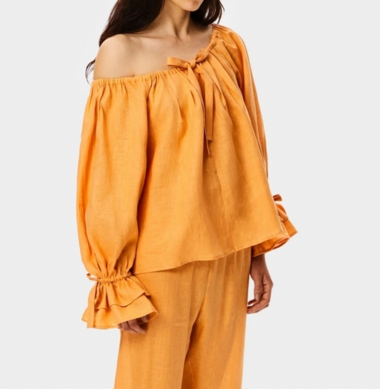 Sleeper Cha-Cha Linen Lounge Blouse