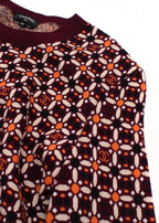 Chanel Burgundy/Orange Floral CC Jumper