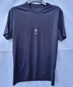 Black cotton jersey tiny logo T-shirtr