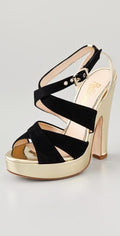 Jerome C. Rousseau Black Suede Sandals