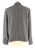 MaxMara Black And White Houndstooth Single Breasted Wool Blazer