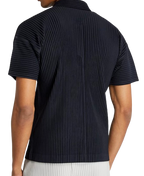 ISSEY MIYAKE Navy Pleated Polo-Shirt
