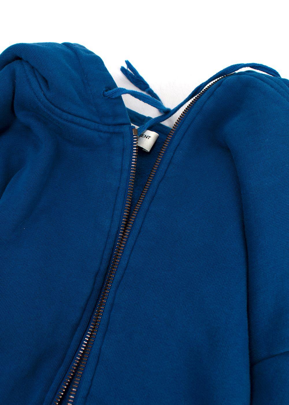 Saint Laurent Blue Zip Up Hoodie
