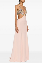 Costarellos  Floral-Appliqué Maxi Dress