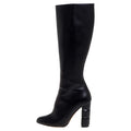 Black Leather Knee Boots